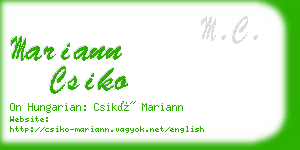 mariann csiko business card